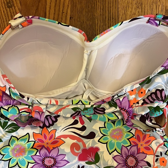 Ann Cole white floral swimsuit Fleetwood one piece size 20W - Picture 4 of 7